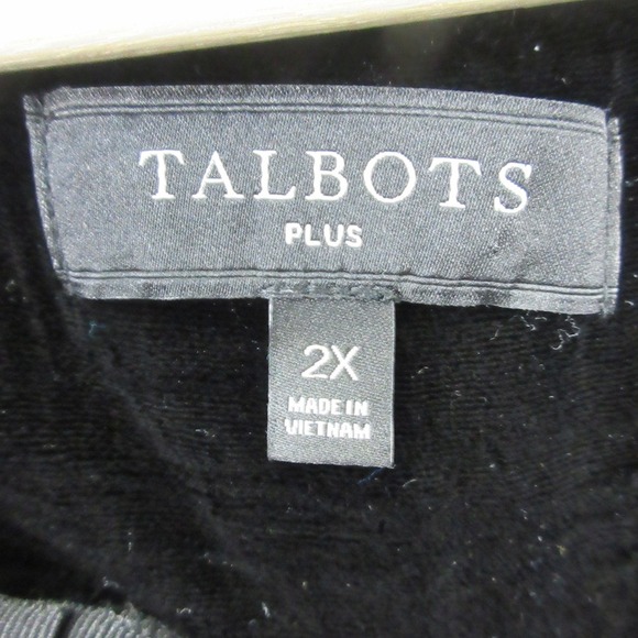 Talbots Quilted Velvet Blazer Jacket Women 2X Black Velour Ruffle Trim 680 - Picture 3 of 9